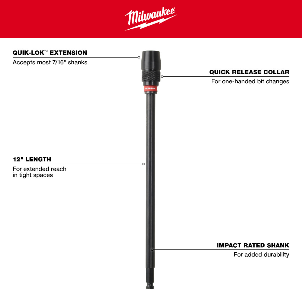 12" x 7/16" Universal QUIK-LOK™ Extension