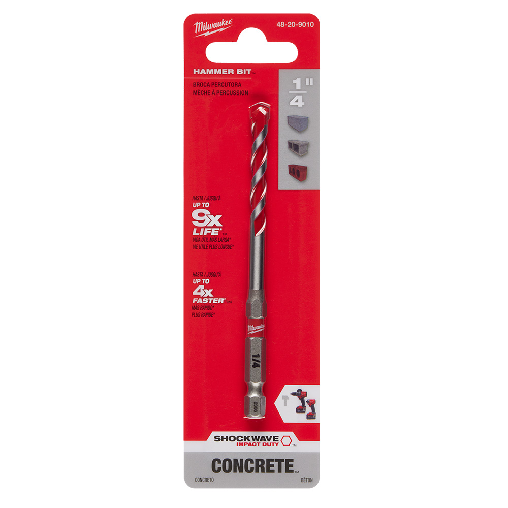 1/4" x 2" x 4" SHOCKWAVE™ Impact Duty Carbide Hammer Drill Bit