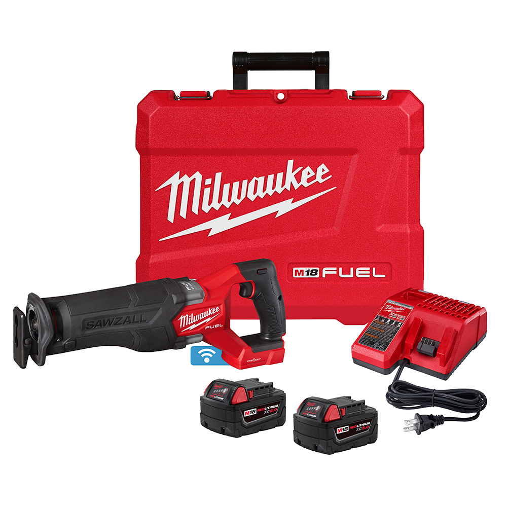 Product image for Milwaukee 2822-22 M18 Fuel SAWZALL Recip Saw W/ One-Key- 2 battery XC5.0 Kit