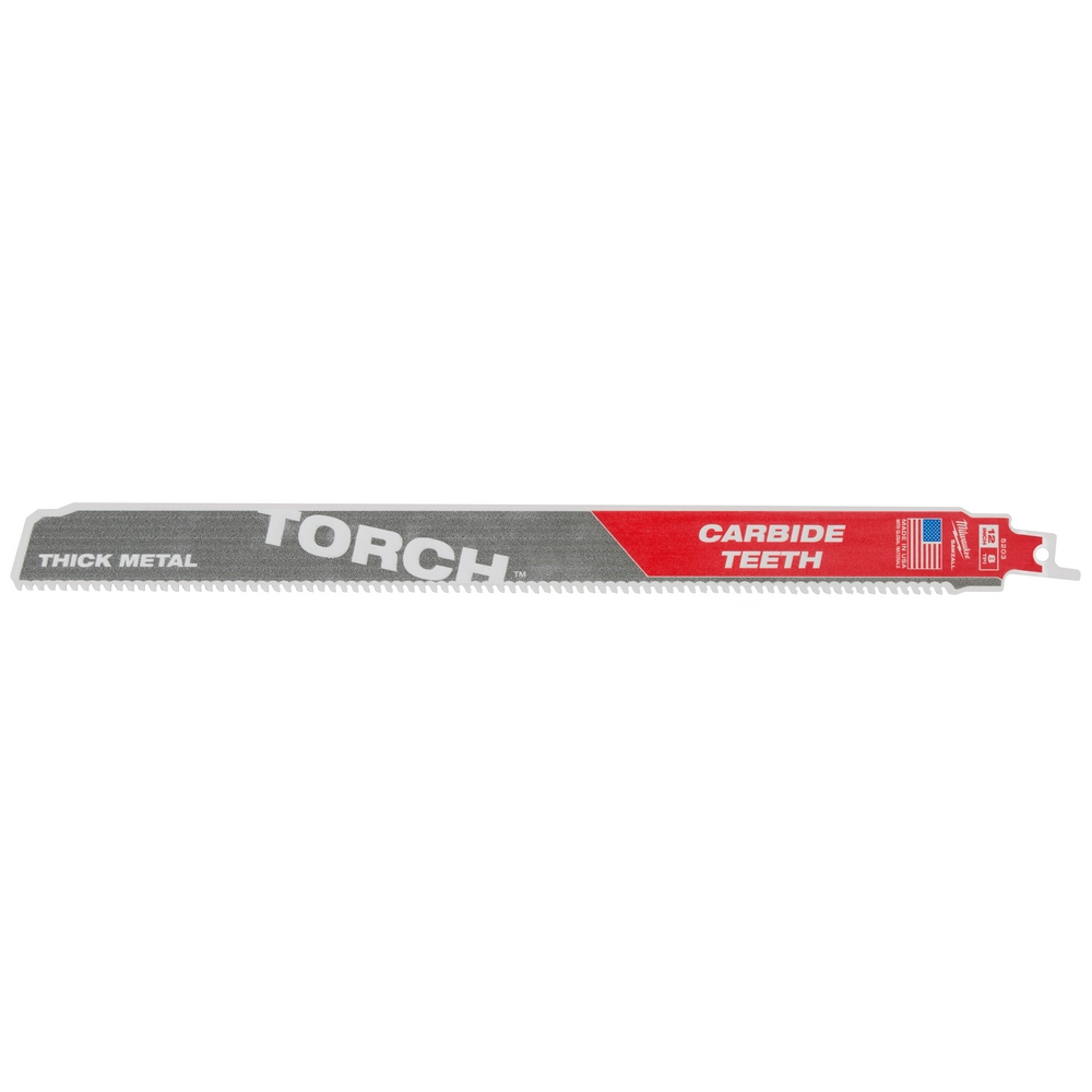 Product image for Milwaukee 48-00-5303 12" x 8-TPI TORCH™ SAWZALL® Carbide Blade, Metal Cutting (3/Pack)