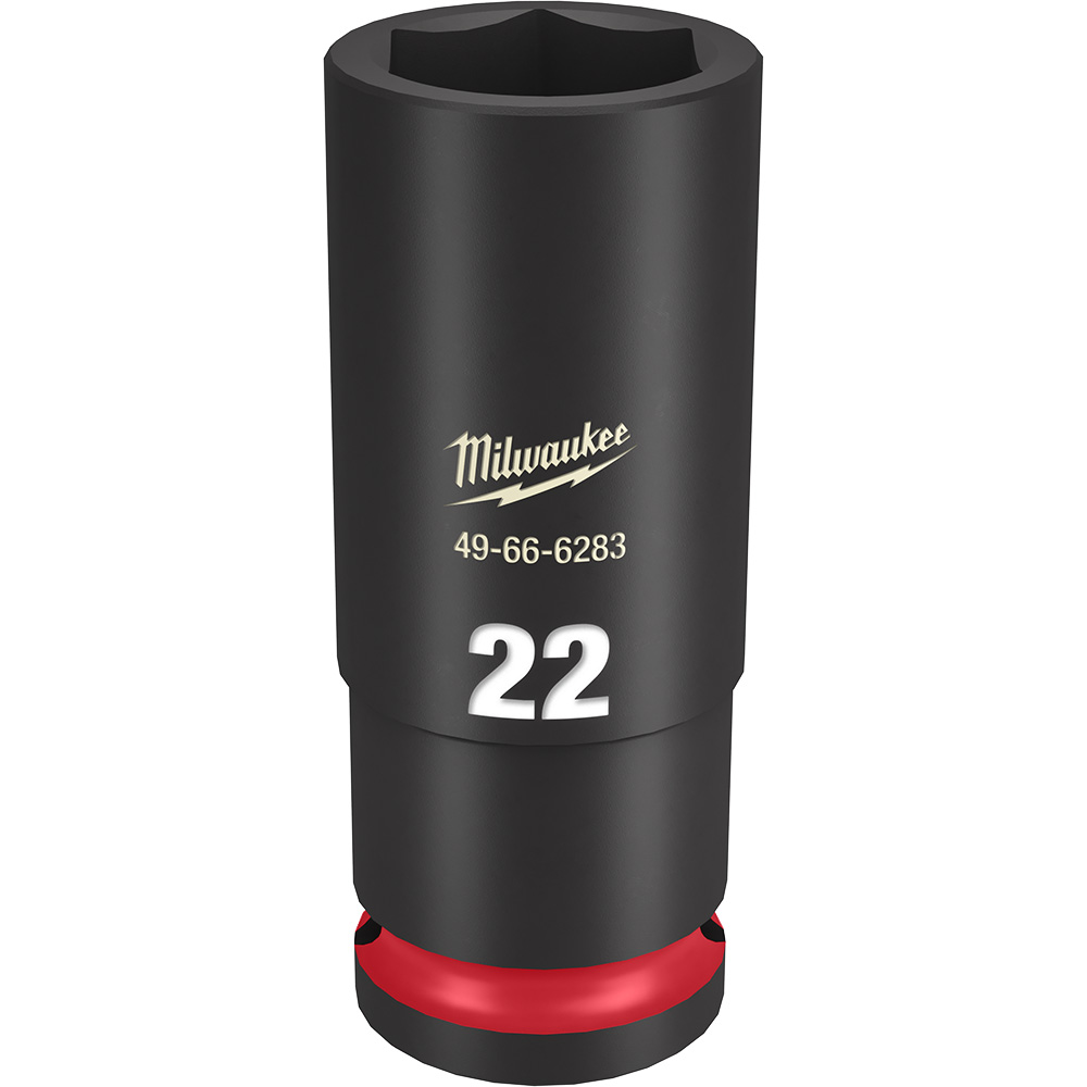 Product image for Milwaukee 49-66-6283 SHOCKWAVE™ Impact Duty™ 22mm Deep 6-Point Socket, 1/2" Drive