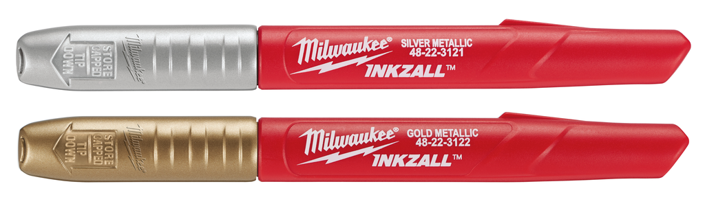 Product image for Milwaukee 48-22-3123 INKZALL™ Silver/Gold Fine Point Markers (2 Pack)