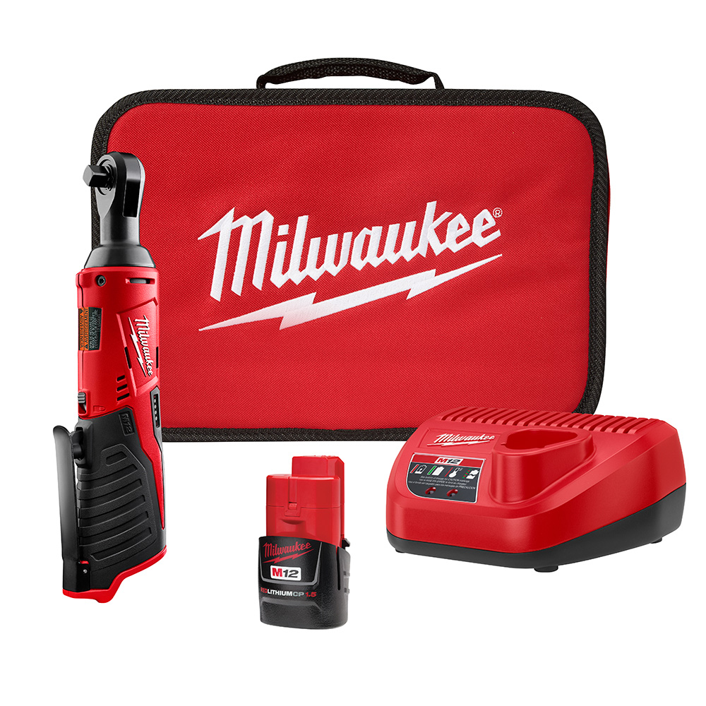 Product image for Milwaukee 2457-21 M12™ Cordless 3/8" Ratchet Kit