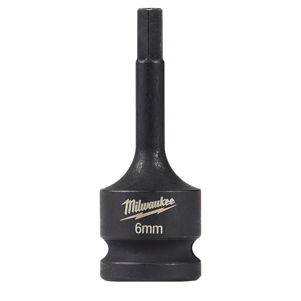 Product image for Milwaukee 49-66-5146 6mm SHOCKWAVE™ Lineman's Hex Bit Socket, 1/2" Drive