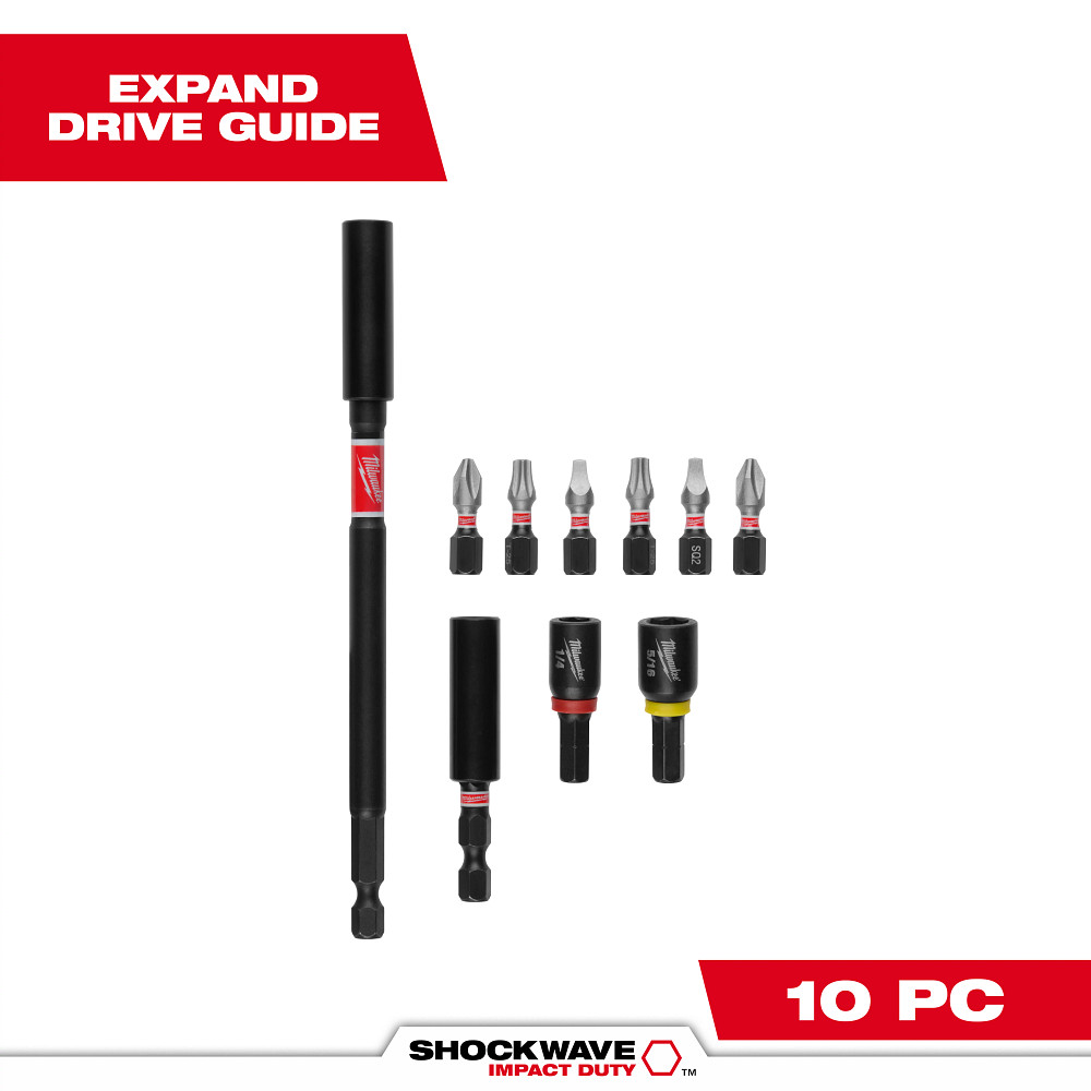 Product image for Milwaukee 48-32-4513 SHOCKWAVE™ 10-Piece Impact Driver Guide Bit Set