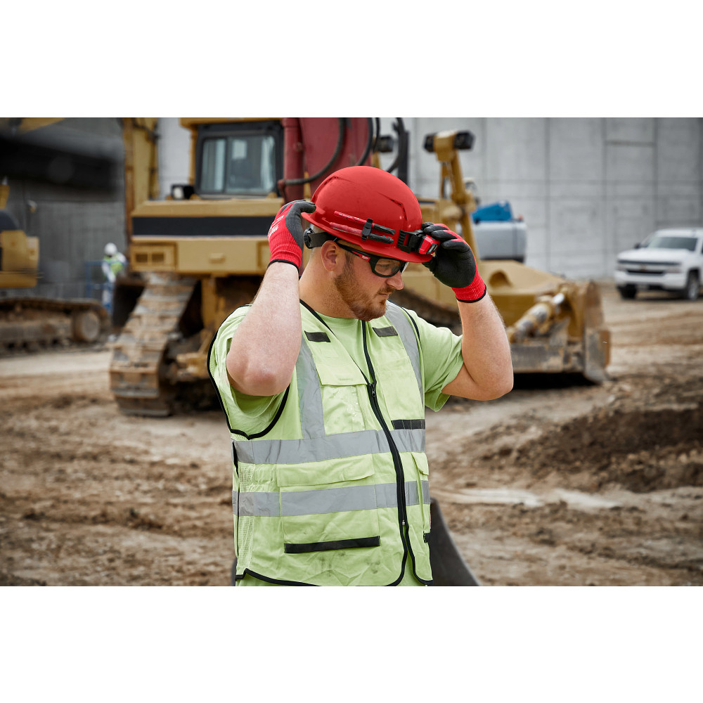Red Front Brim Vented Hard Hat w/4pt Ratcheting Suspension - Type 1, Class C