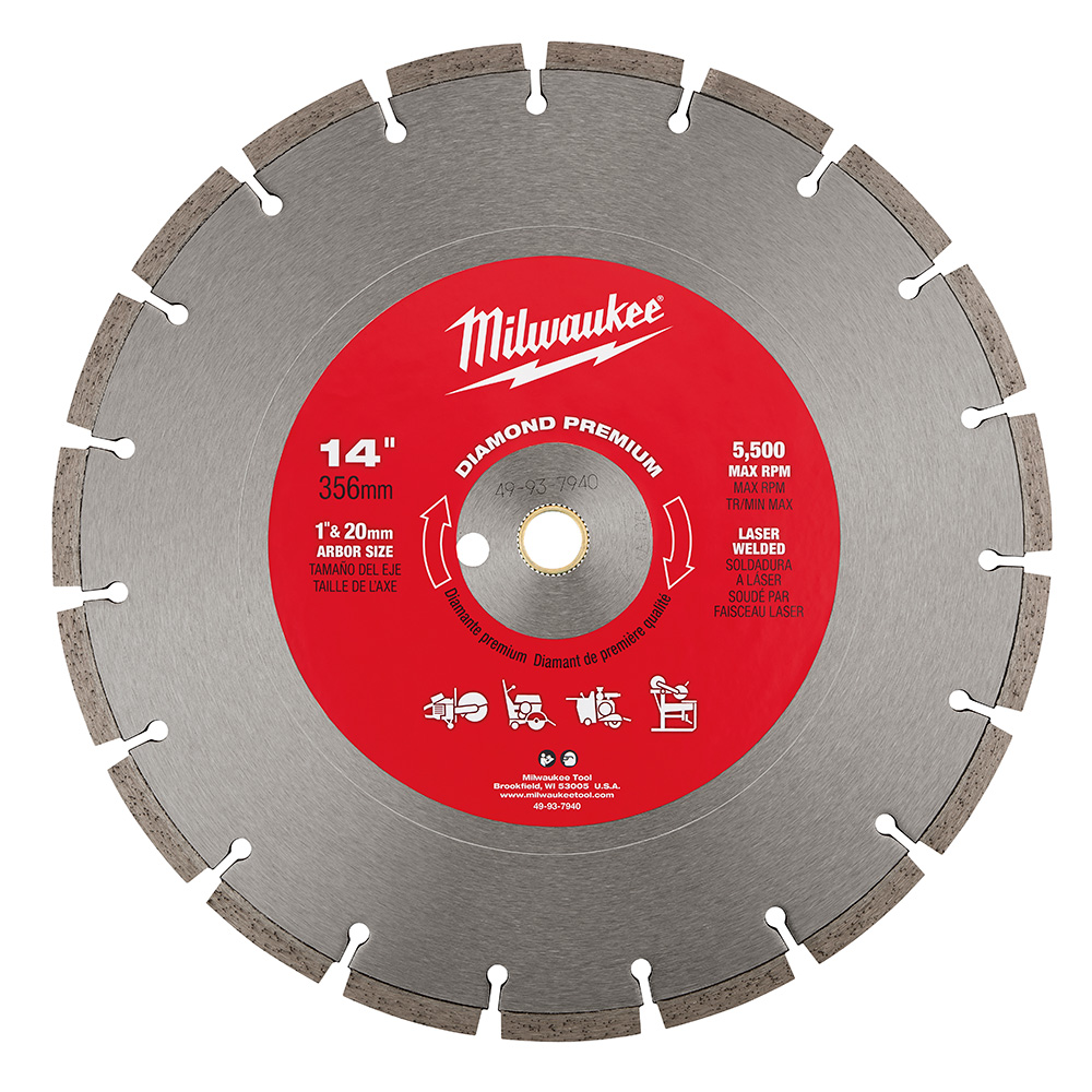 Product image for Milwaukee 49-93-7940 14" Diamond Premium Segmented