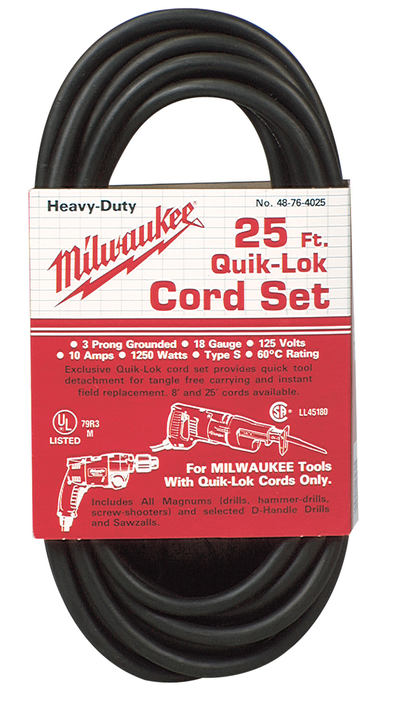 Product image for Milwaukee 48-76-4025 25' Quik-Lok Cord