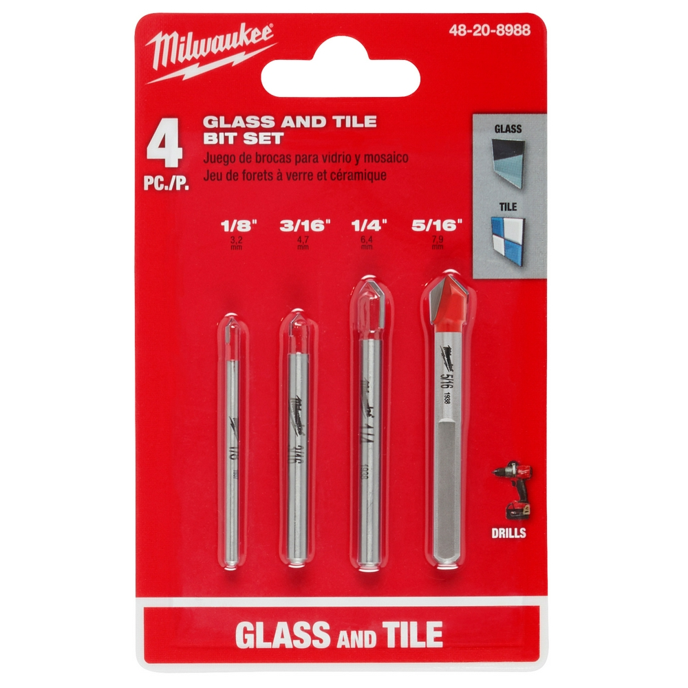 4 PC Glass and Tile Bit Set