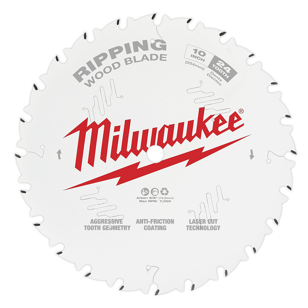 Product image for Milwaukee 48-40-1020 10" 24T Ripping Circular Saw Blade