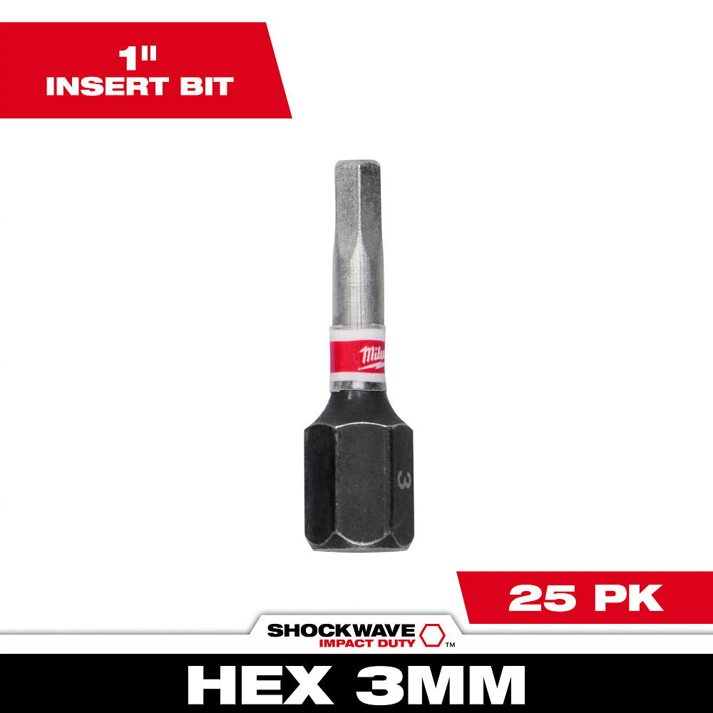 Product image for Milwaukee 48-32-4725 Hex 3 mm Insert Bit