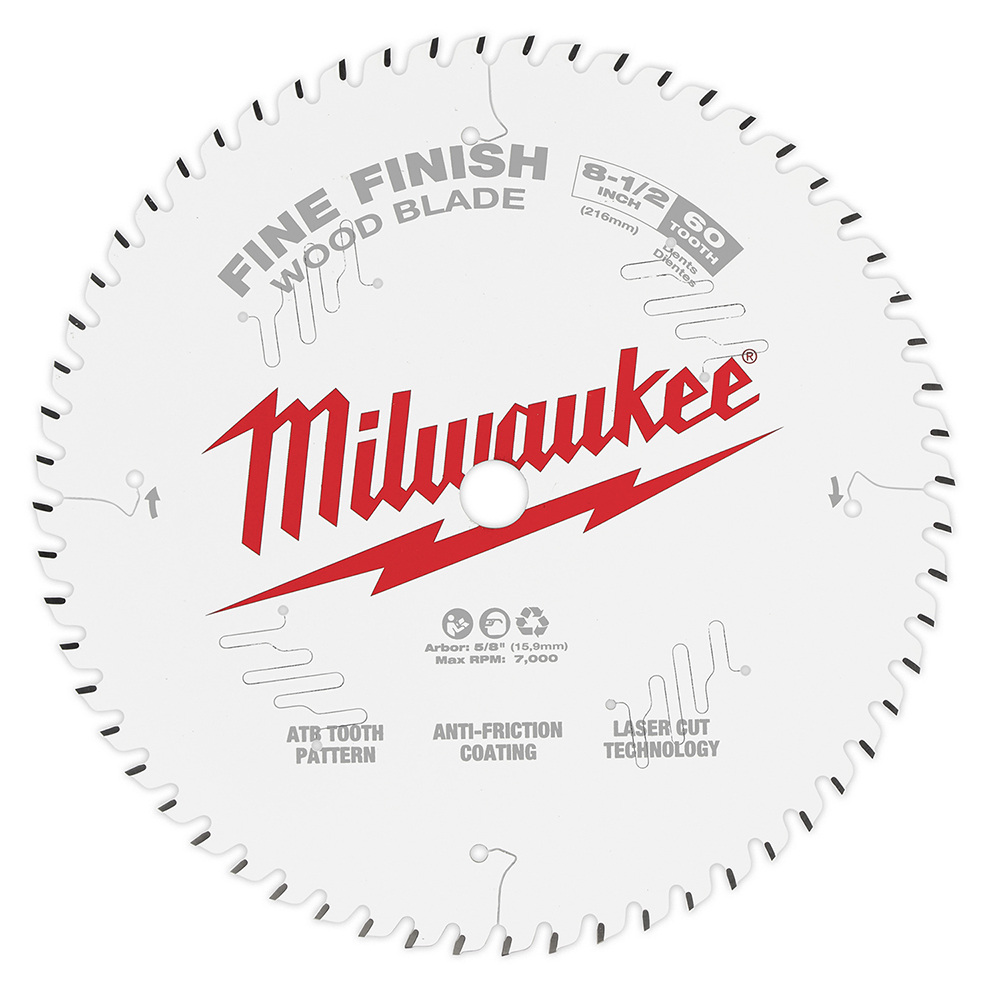 Product image for Milwaukee 48-40-0826 8-1/2" 60T Fine Finish Circular Saw Blade