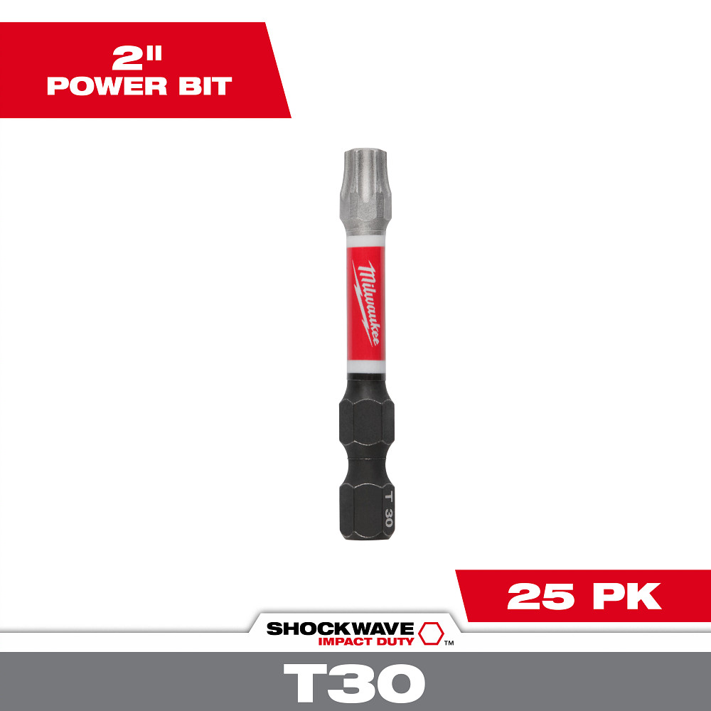 Product image for Milwaukee 48-32-4787 SHOCKWAVE™ 2" Impact Torx® T30 Power Bits (25 Pack)