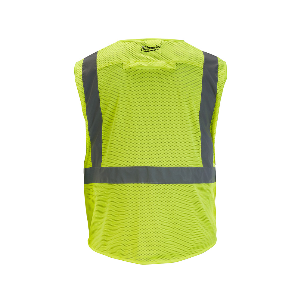 Class 2 High Visibility Yellow Mesh Safety Vest - L/XL