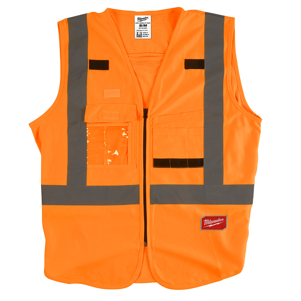 Product image for Milwaukee 48-73-5031 High Visibility Orange Safety Vest - S/M