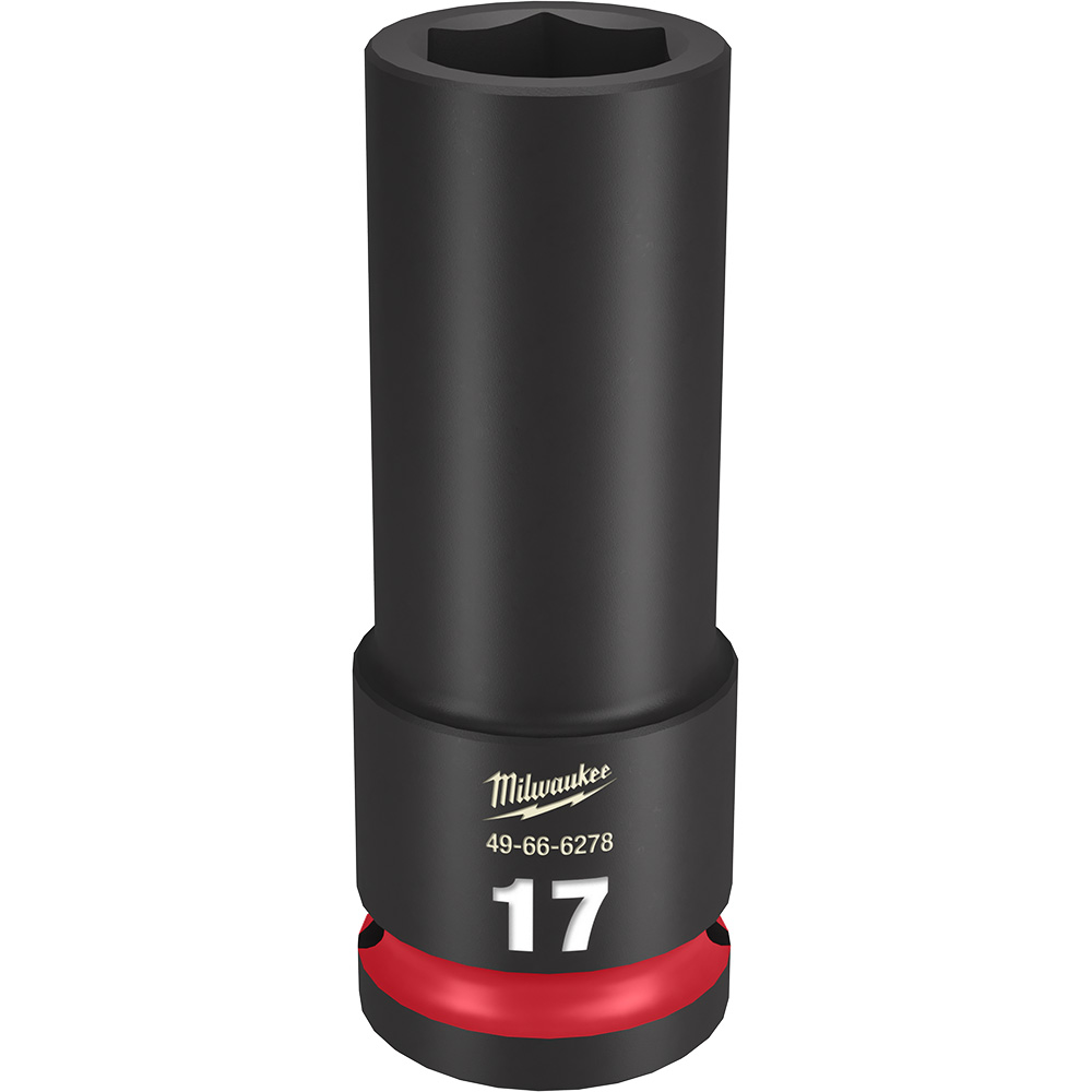 Product image for Milwaukee 49-66-6278 SHOCKWAVE™ Impact Duty™ 17mm Deep 6-Point Socket, 1/2" Drive