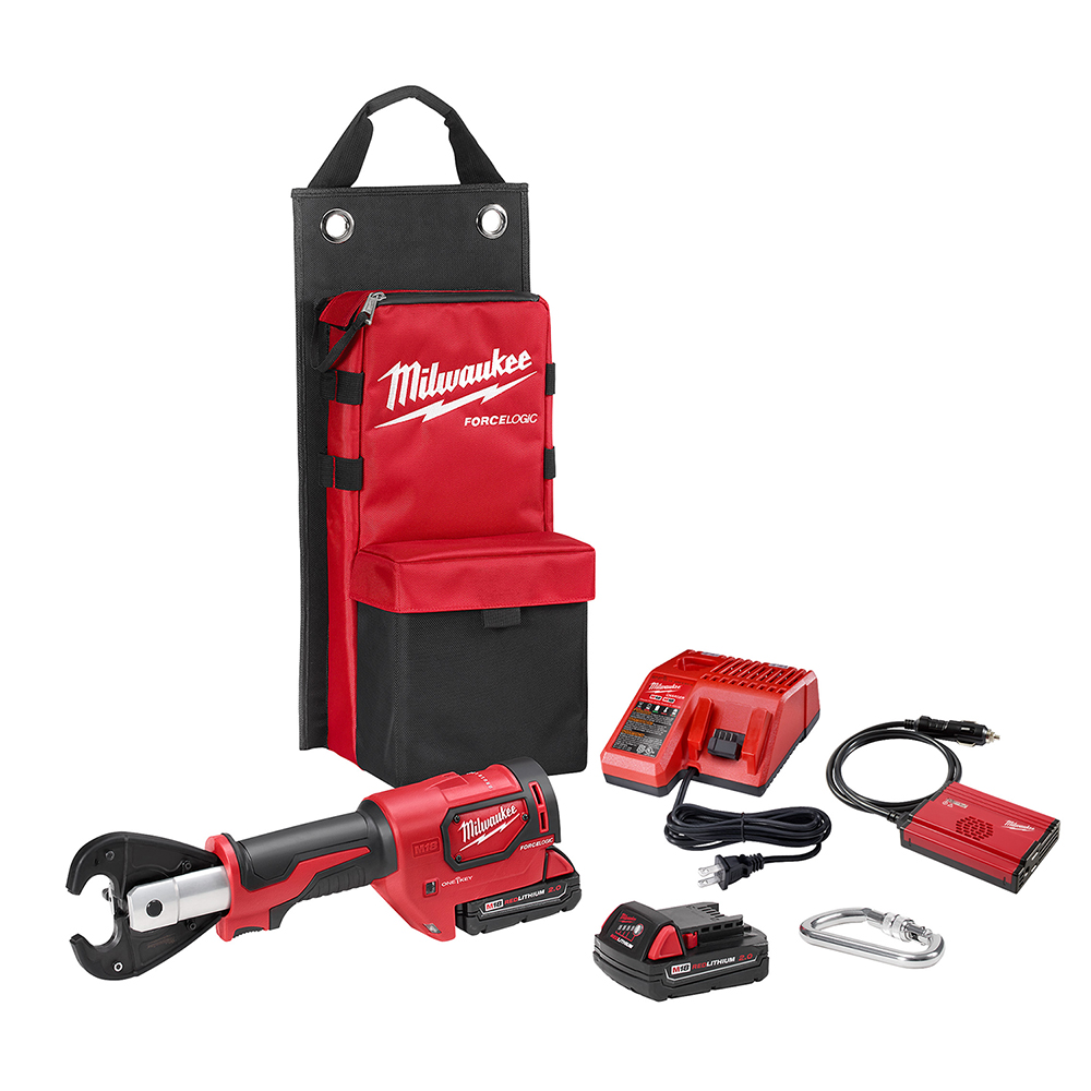 Product image for Milwaukee 2678-22 M18™ Force Logic™ 6T Utility Crimper Kit with D3 Grooves Snub Nose