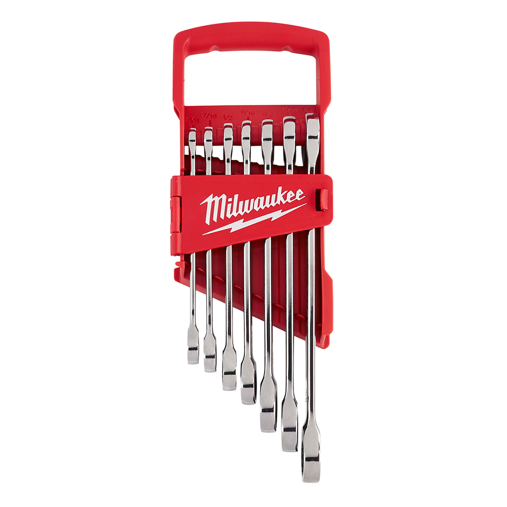 Product image for Milwaukee 48-22-9406 7pc Ratcheting Combination Wrench Set - SAE