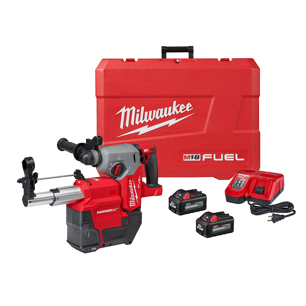 Product image for Milwaukee 2912-22DE M18 Fuel 1" SDS Plus Rotary Hammer Dust Extractor Kit
