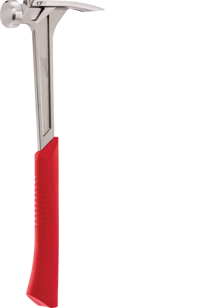 Product image for Milwaukee 48-22-9017 17oz Smooth Face Framing Hammer w/ SHOCKSHIELD™ Grip