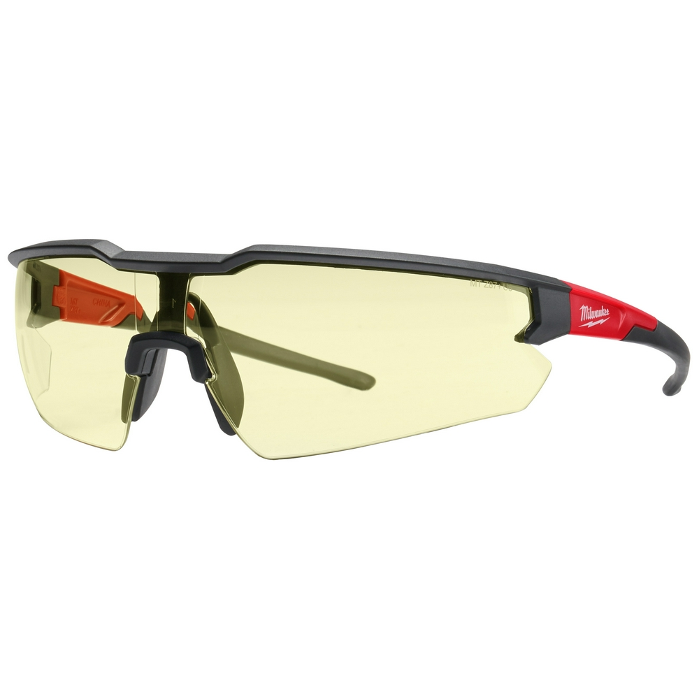 Product image for Milwaukee 48-73-2101 Yellow Tinted Lens Safety Glasses, Anti-Scratch, No Magnification (Polybag)