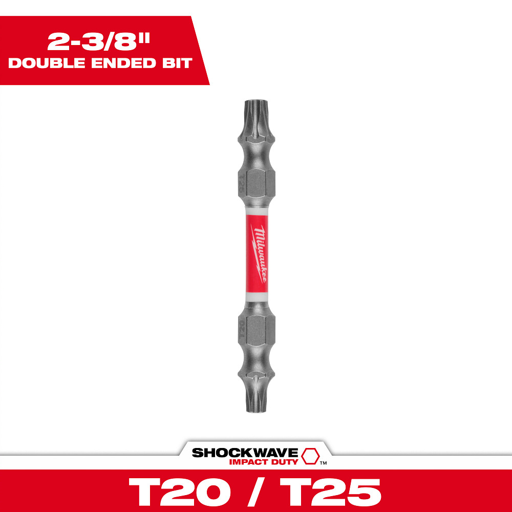 Product image for Milwaukee 48-32-4313 SHOCKWAVE™ Impact Torx® T20 / T25 Double Ended Bit