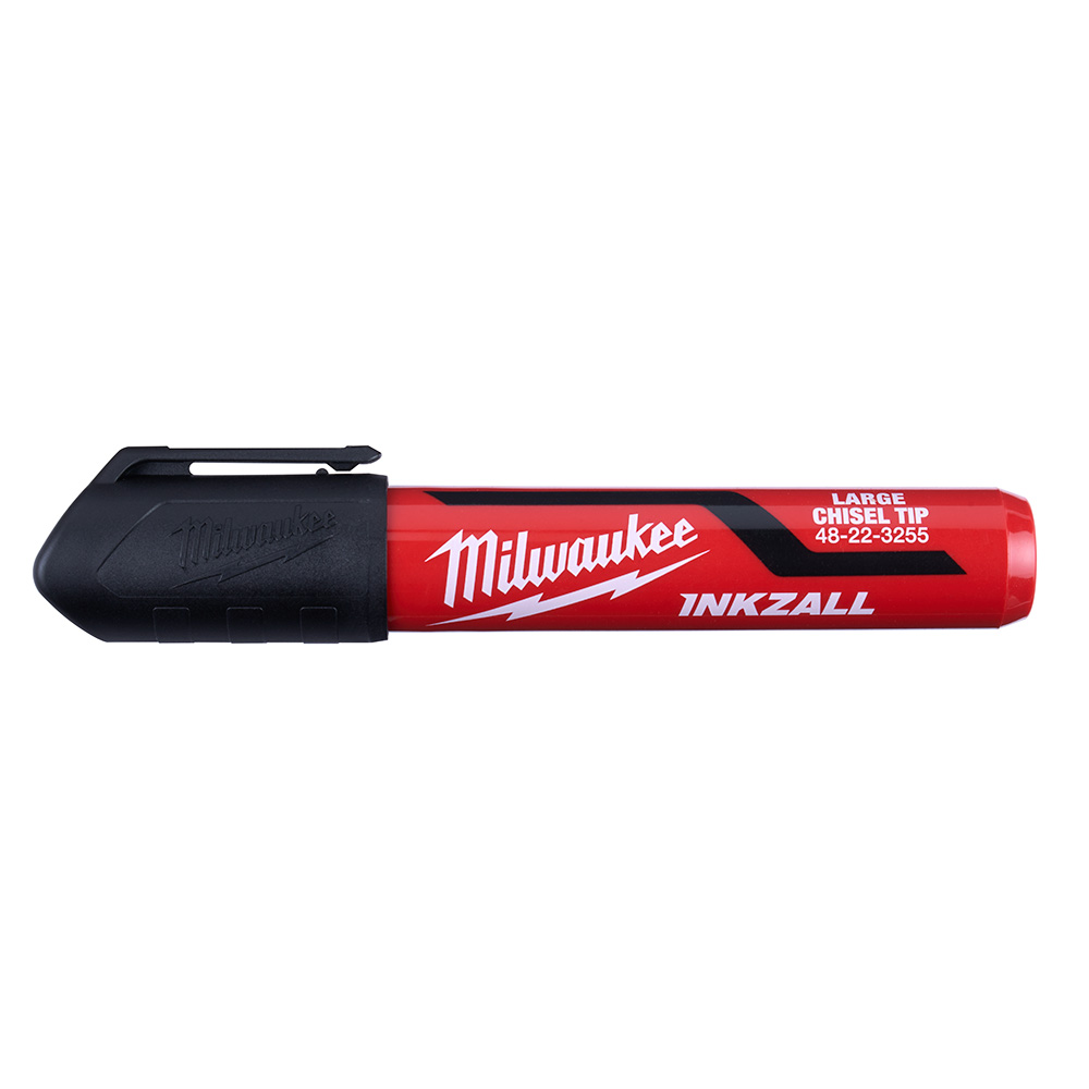 Product image for Milwaukee 48-22-3250 Inkzall™ Large Chisel Tip Jobsite Marker - Black (3 Pack)
