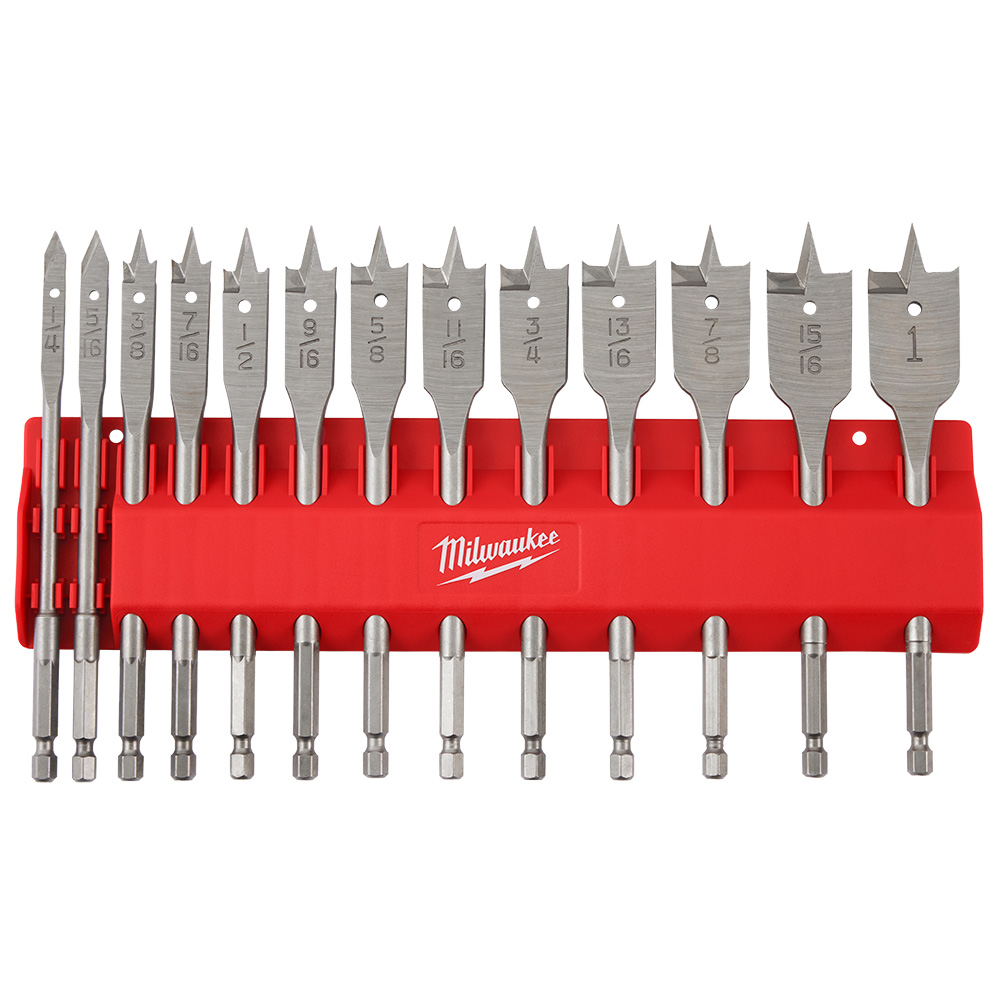 Product image for Milwaukee 48-27-1520 13 PC Flat Boring Bit Set