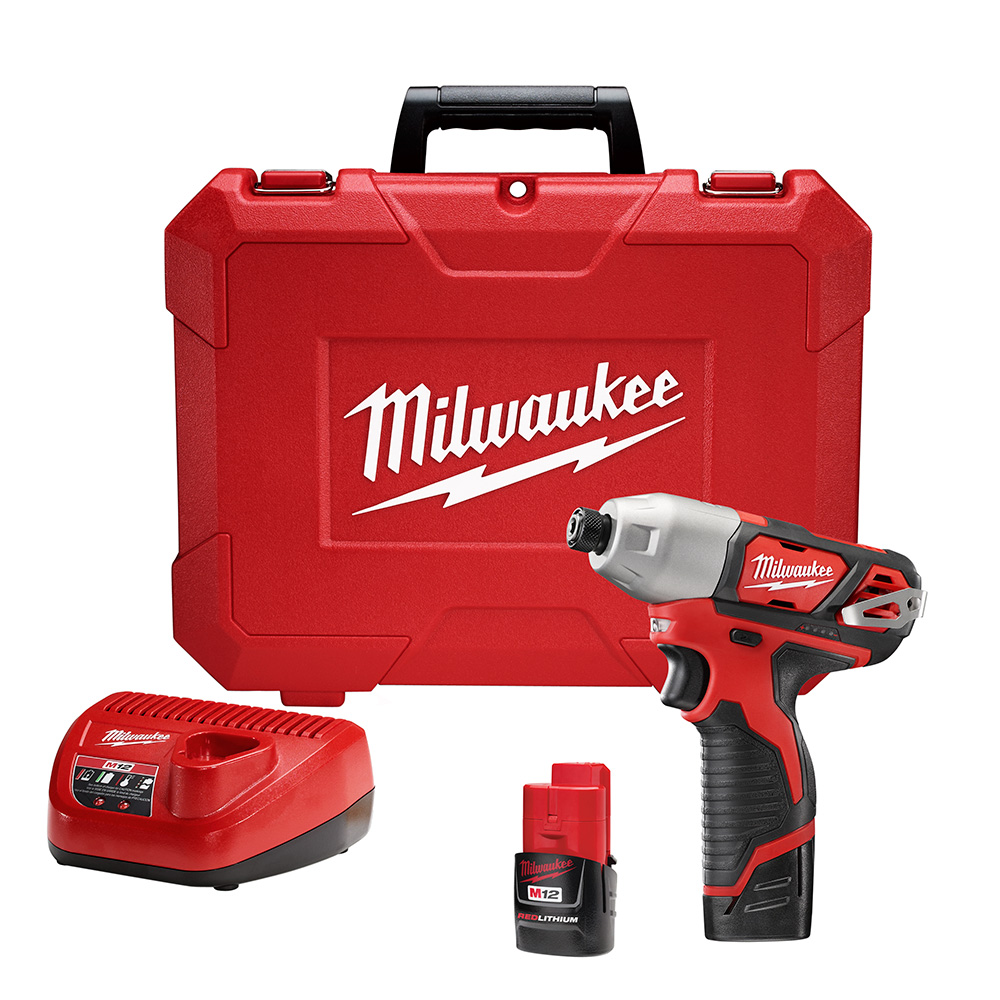 Product image for Milwaukee 2462-22 M12™ 1/4" Hex Impact Driver Kit w/Battery & Charger
