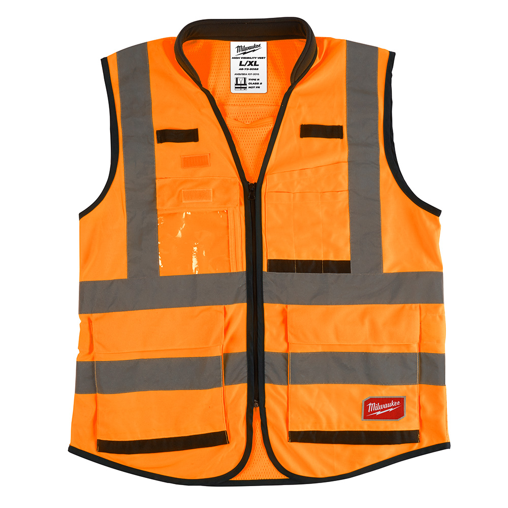 Mayer-DDS-Class 2 High Visibility Orange Performance Safety Vest - 2XL/3XL-1