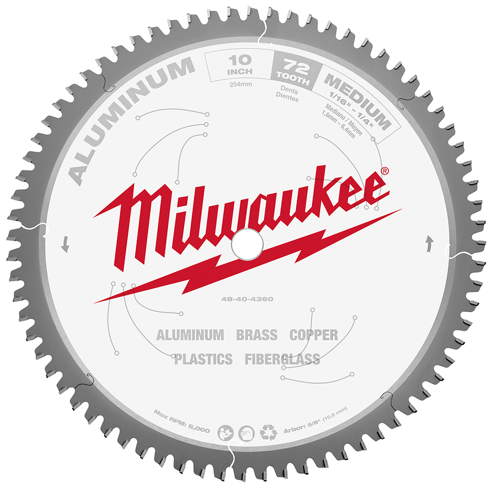 Product image for Milwaukee 48-40-4360 10 in. 72T Non-Ferr