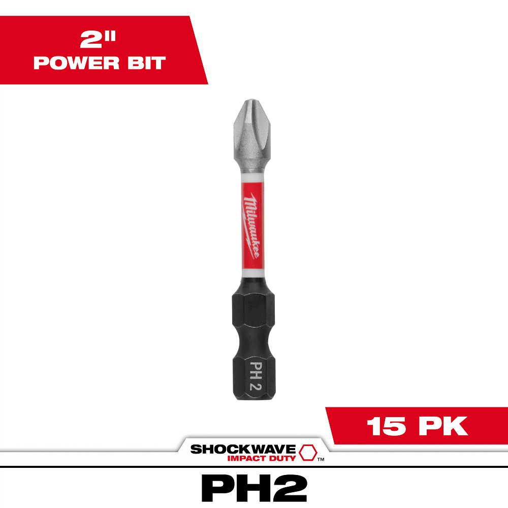 Mayer-DDS-SHOCKWAVE™ Impact Duty 2” Phillips #2 Power Bits (15 Contractor PK)-1