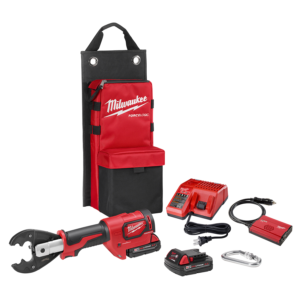 Product image for Milwaukee 2678-22BG M18™ Force Logic™ 6T Utility Crimping Kit with D3 Grooves and Fixed BG Die