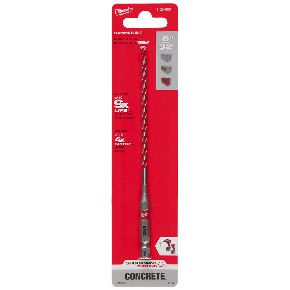 5/32" x 4" x 6" SHOCKWAVE™ Impact Duty Carbide Hammer Drill Bit