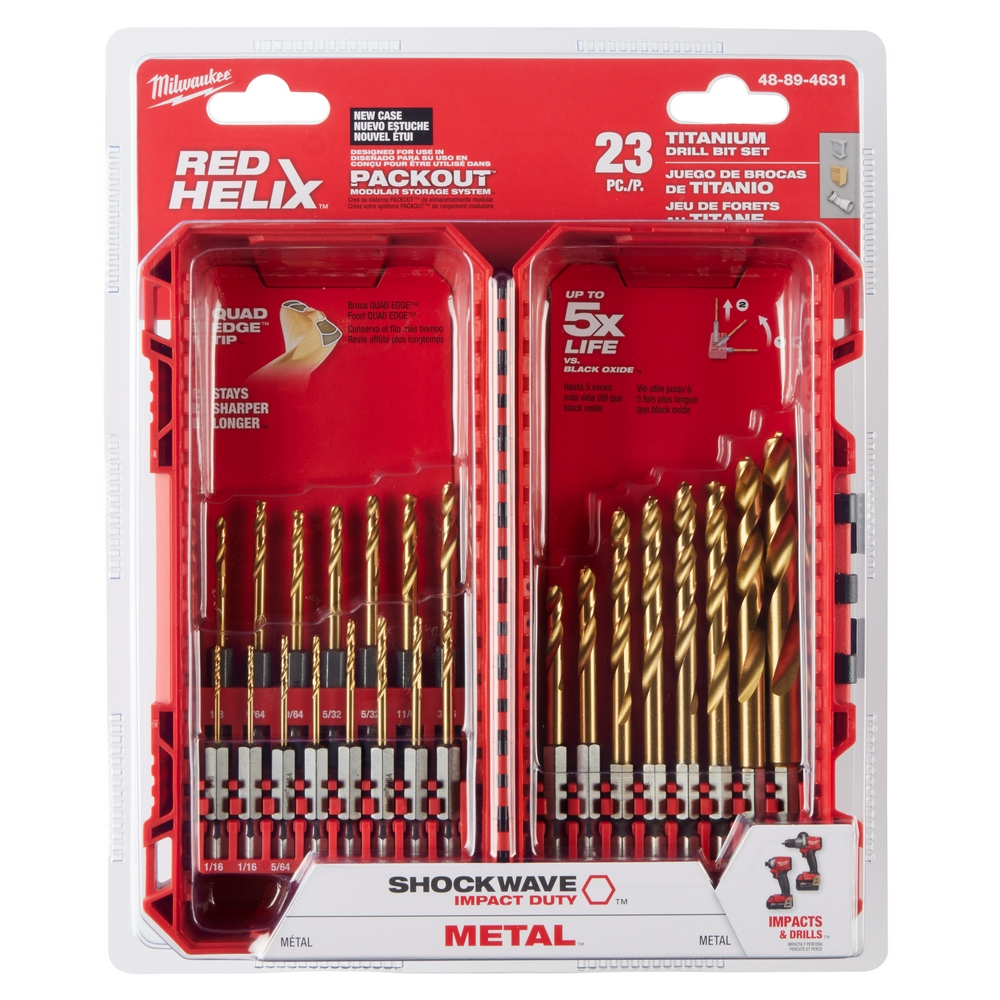 23PC SHOCKWAVE™ Impact Duty RED HELIX™ Titanium Drill Bit Set