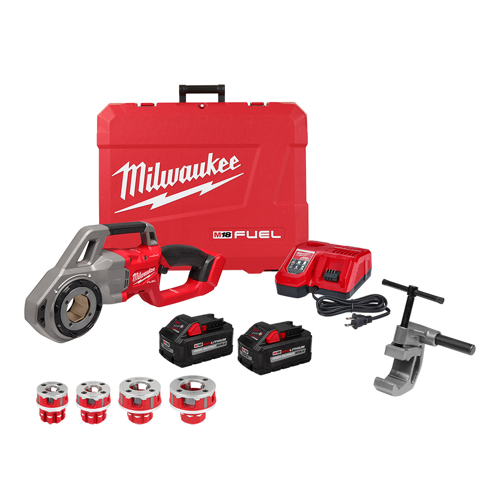 Product image for Milwaukee 2870-22 M18™ FUEL™ Compact Pipe Threader w/ ONE-KEY™ w/ 1/2" - 1-1/4" Compact NPT Forged Aluminum Die Heads