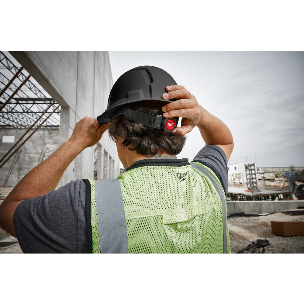 Red Front Brim Vented Hard Hat w/4pt Ratcheting Suspension - Type 1, Class C