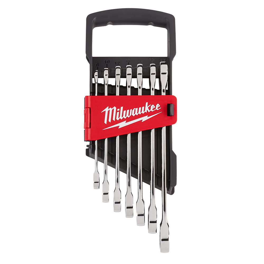 Product image for Milwaukee 48-22-9506 7pc Ratcheting Combination Wrench Set - Metric