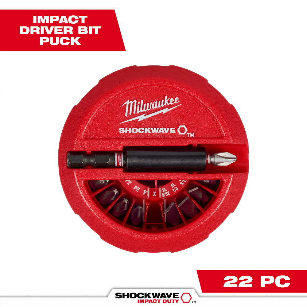 Product image for Milwaukee 48-32-4012 SHOCKWAVE™ 22-Piece Insert Bit Puck