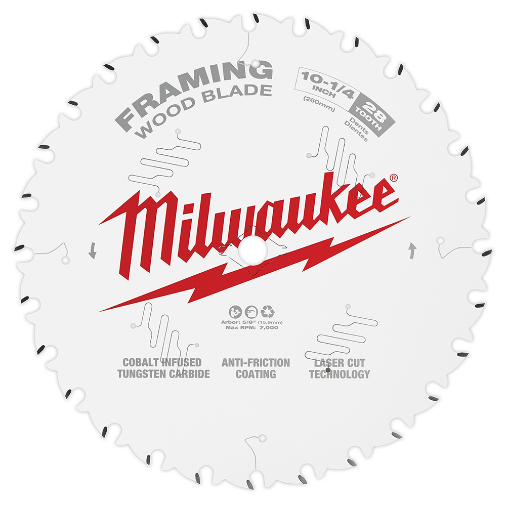 Product image for Milwaukee 48-40-1038 10-1/4" 28T Framing Circular Saw Blade