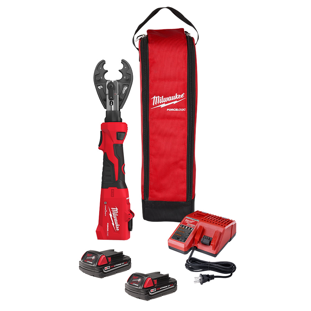 Product image for Milwaukee 2978-22O M18™ FORCE LOGIC™ 6T Linear Utility Crimper Kit w/ O-D3 Jaw