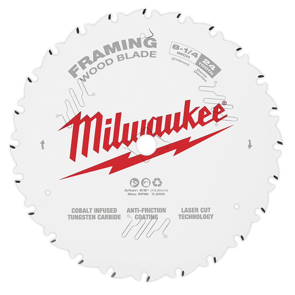 Product image for Milwaukee 48-40-0820 8-1/4" 24T Framing Circular Saw Blade