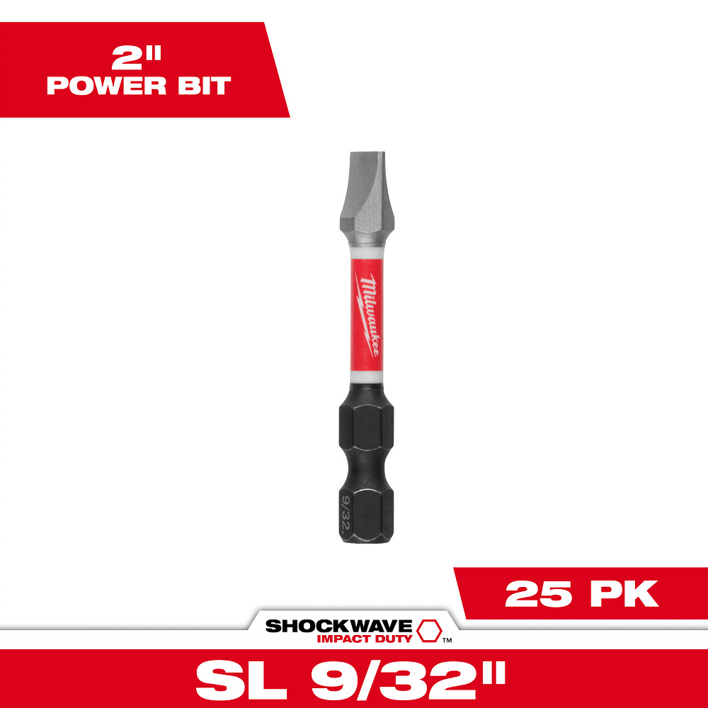 Product image for Milwaukee 48-32-4759 9/32 x 2 Inch Heat Treated Alloy Steel Slotted Power Bit
