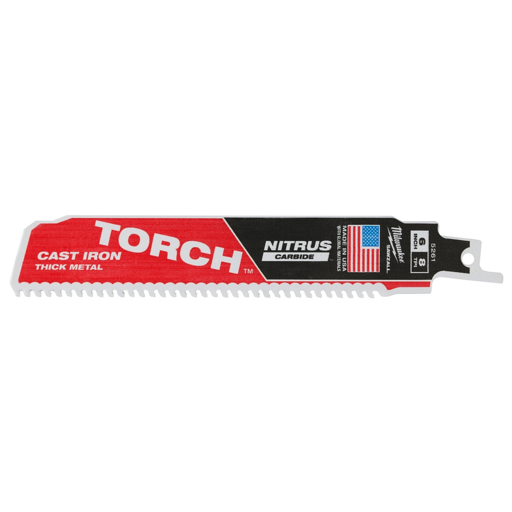 Mayer-DDS-6" 8 TPI TORCH™ with NITRUS™ Carbide SAWZALL® Blade for Cast Iron (1 PK)-1