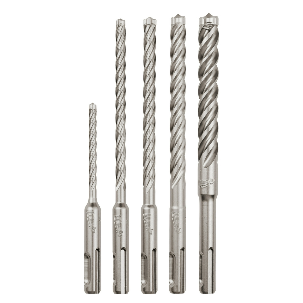 Product image for Milwaukee 48-20-7498 5-Piece MX4™ 4-Cutter SDS-Plus Rotary Hammer-Drill Bit Kit