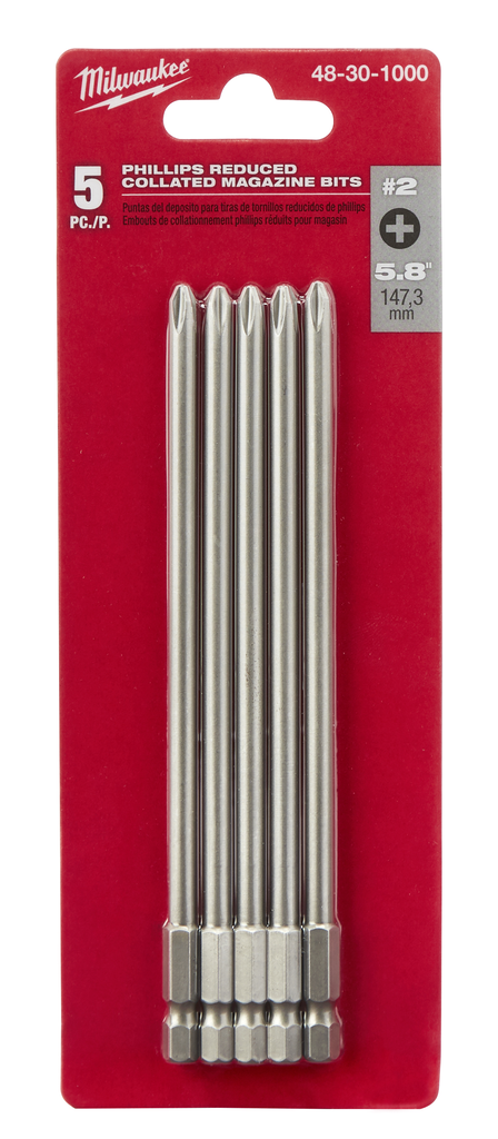 Product image for Milwaukee 48-30-1000 5-Piece Phillips Reduced Collated Magazine Bits