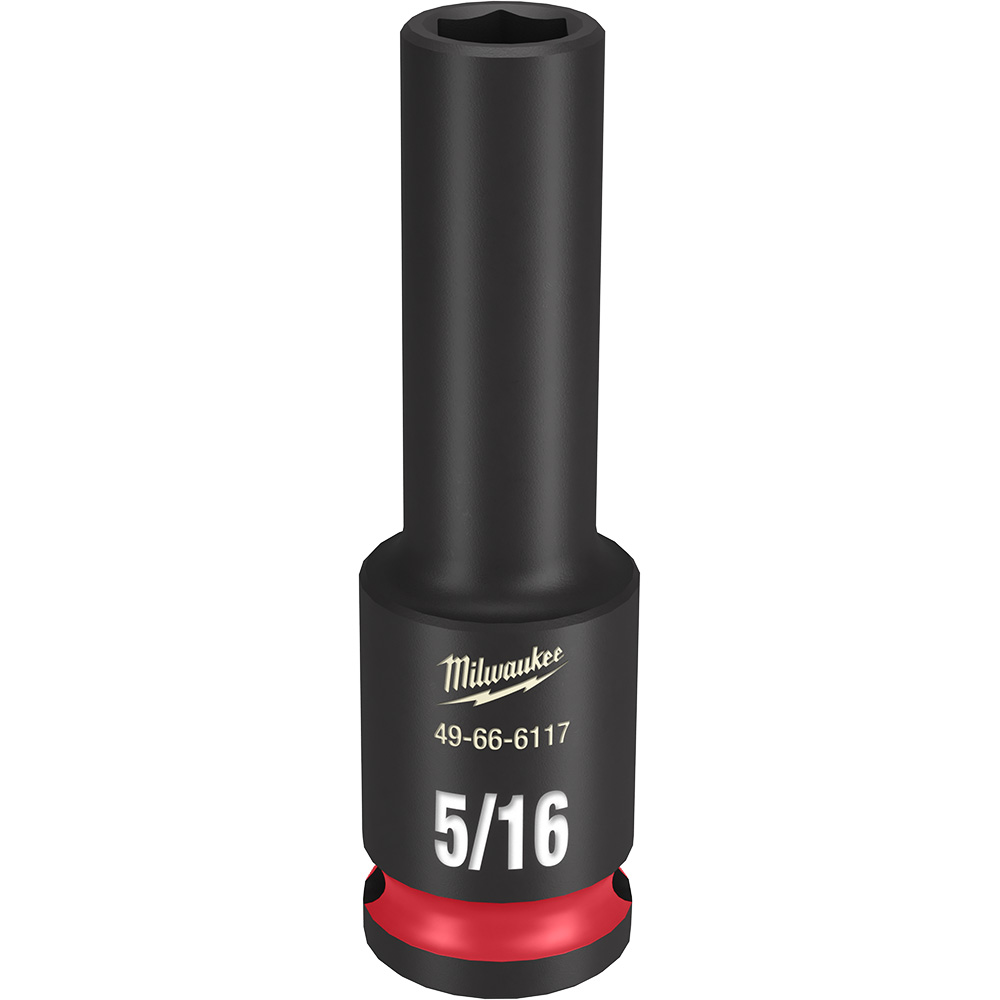 Product image for Milwaukee 49-66-6117 SHOCKWAVE™ Impact Duty 3/8" Drive 5/16" Deep 6-Point Socket
