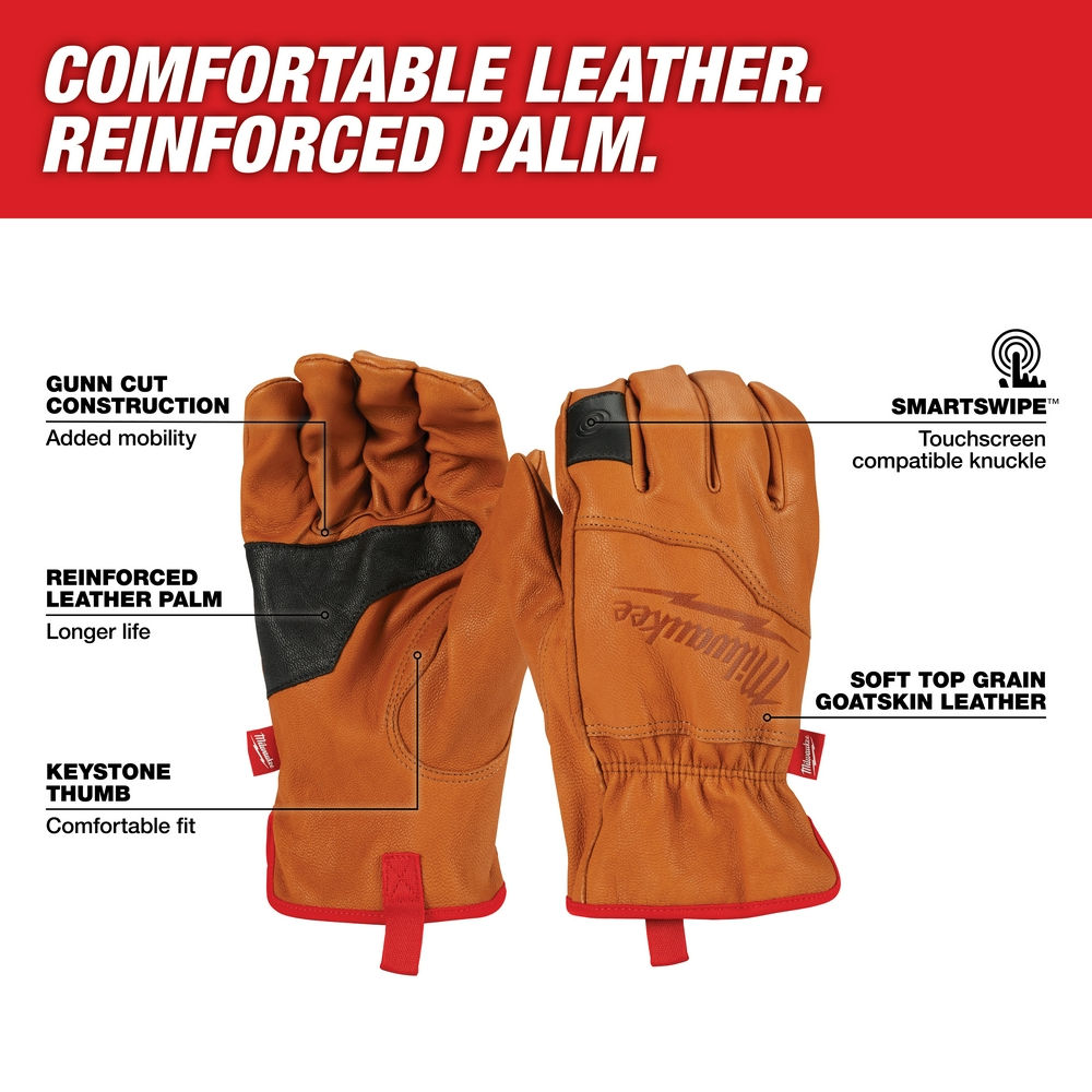 Goatskin Leather Gloves - L