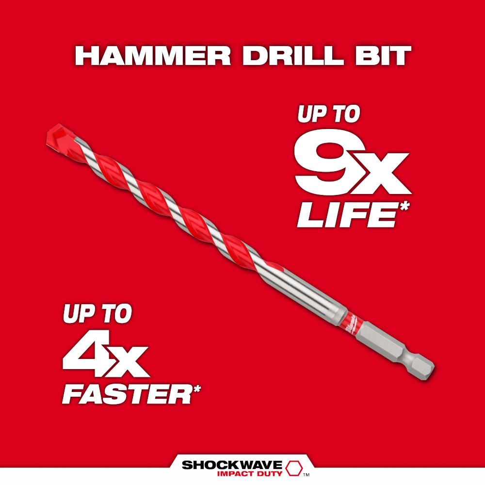 5/32" x 4" x 6" SHOCKWAVE™ Impact Duty Carbide Hammer Drill Bit