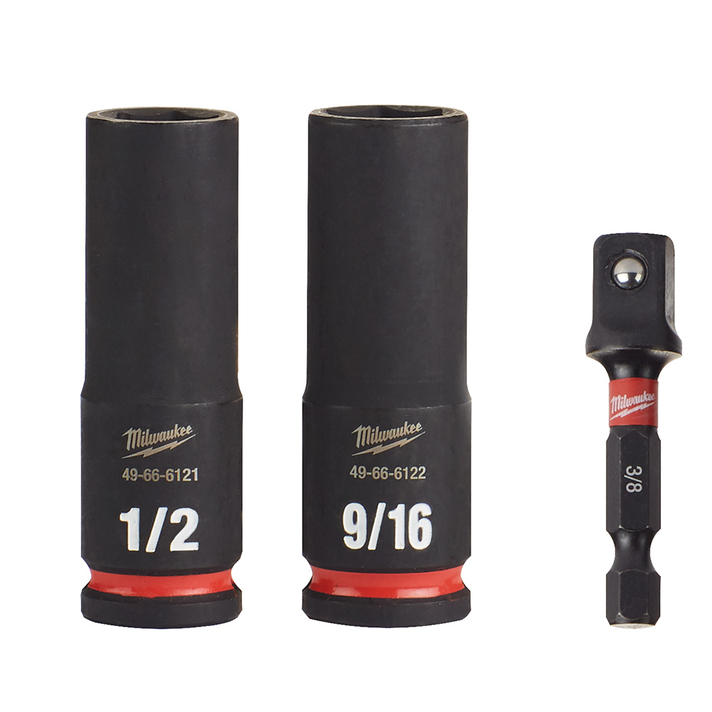 Product image for Milwaukee 49-66-4417 3pc SHOCKWAVE™ Impact Duty 3/8" Drive Deep Well Socket Set